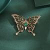 Broche papillon luxe léger haut de gamme verte rétro broche épingle pour manteau automne et hiver bijoux