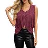 Women's Fashion Color Round Neck Sleeveless Button Vest for Everyday Casual Wear