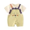 Infant Short Sleeve Cotton Jumpsuit - Cute Cartoon Design for Summer