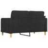 2 Seater Sofa Black 140 Cm Fabric
