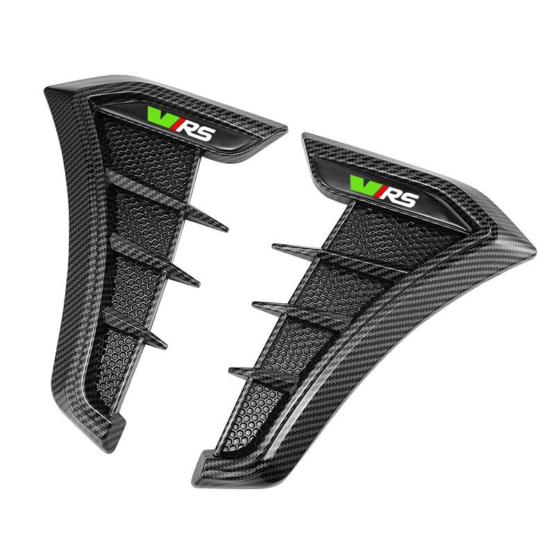 AAAIY1 2pcs Carbon Black Car Side Wing Fender Sticker Decals Body For Skoda VRS Octavia Kamiq Kodiaq Karoq RS Superb Fabia Accessoies
