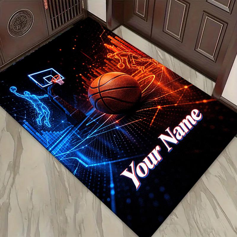 Name Custom Basketball Art Carpet Rug for Living Room Bedroom Home Sofa Decoration,Kids play Non-slip Floor Mat
