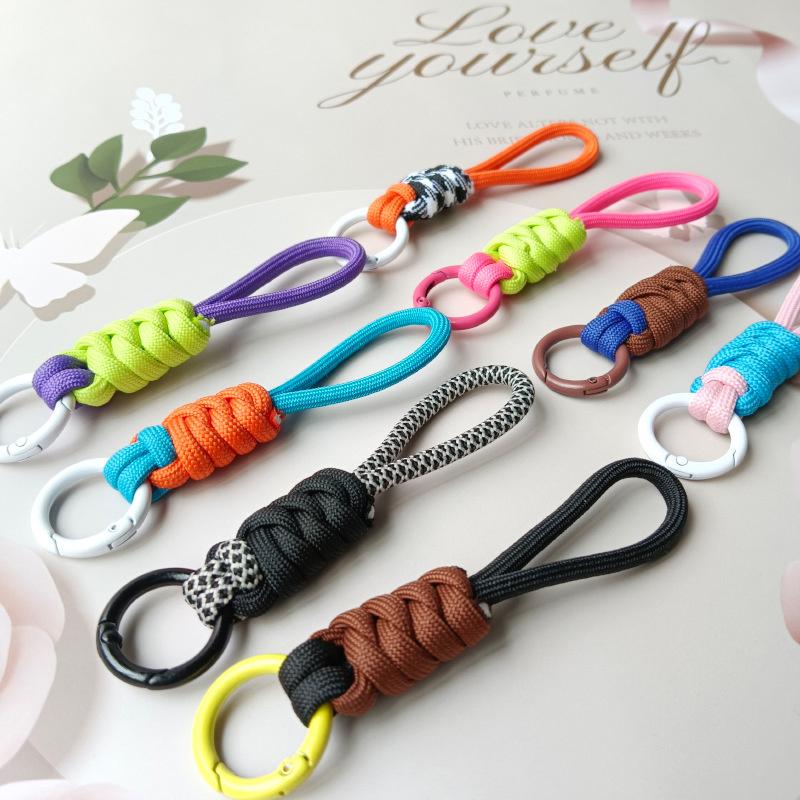 Creative Braided Lanyard Keychain For Phone Case Women Anti Lost Knot Rope Strap Car Key Chains Diy Accessories Keyring