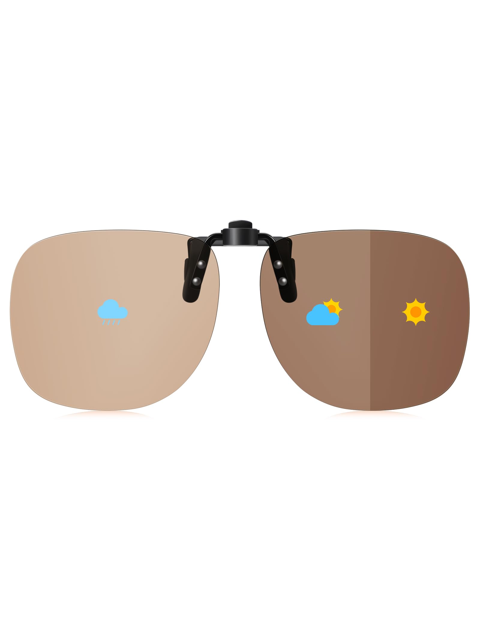 [TINHAO] Clip-on Sunglasses, Polarized Lenses, Photochromic Lenses, UV400, Flip-up, for Glasses, Day and Night Use, Driving, Outdoor Use, Lightweight