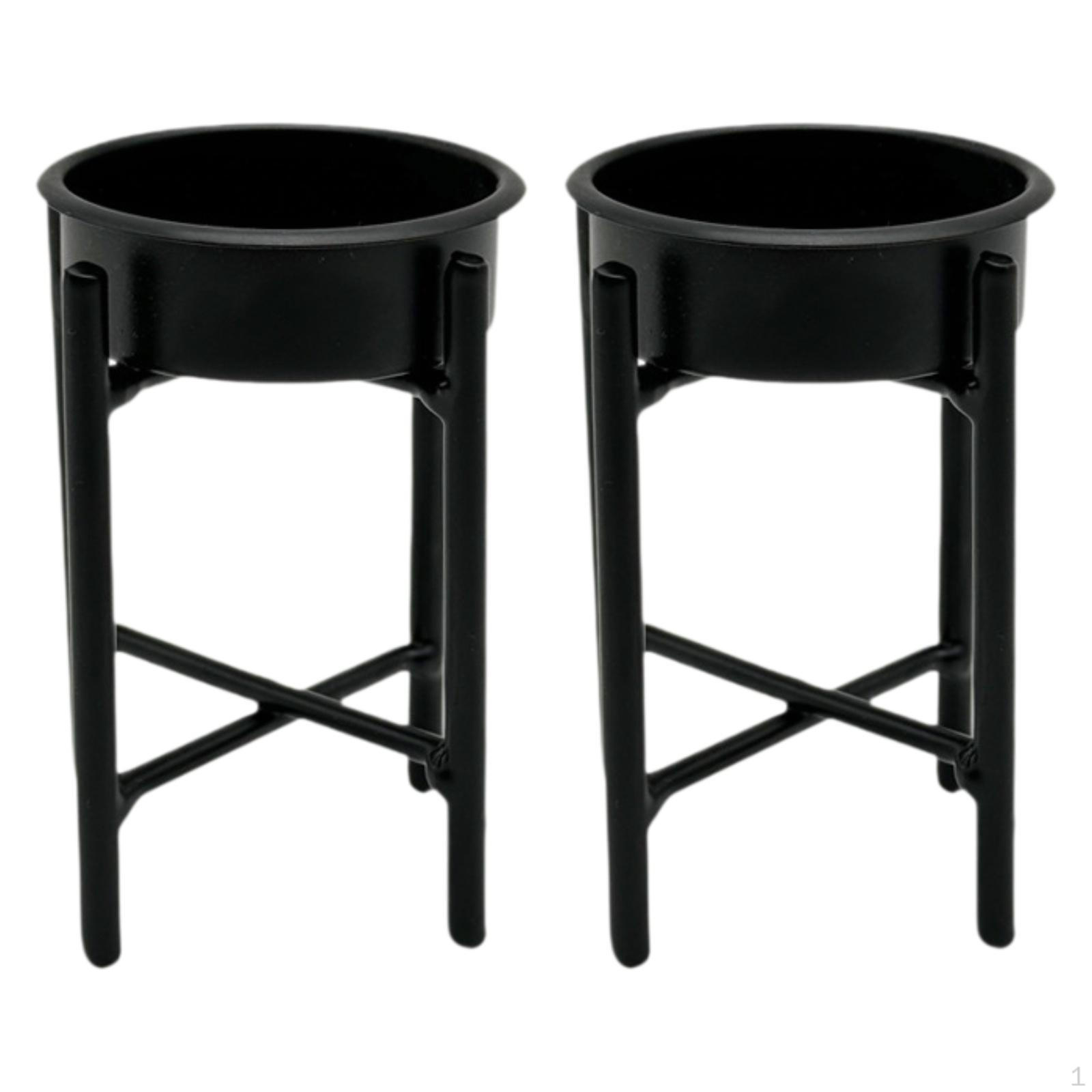 

2 Железных подсвечника для чайных свечей, Стоячий мини-подсвечник, Высота 7,5 см, Декоративное украшение для чёрный