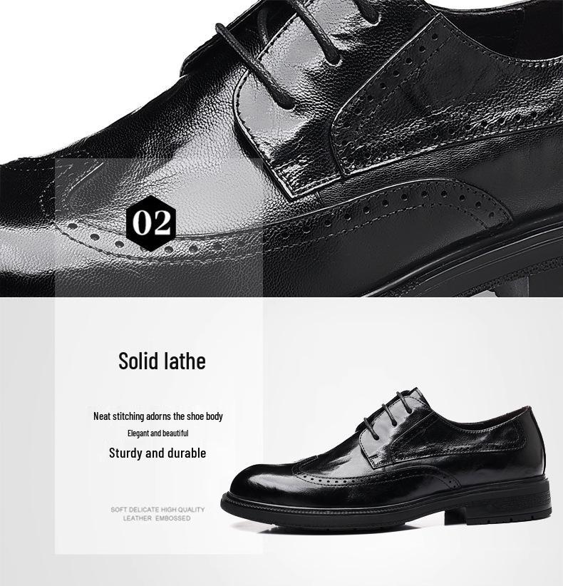 Men's Autumn Lambskin Brogue Shoes - Formal & Casual Lace-up 