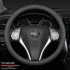 Genuine Leather Steering Wheel Cover for Nissan Sylphy, Tiida, Qashqai, Livina, Kicks, and Bluebird.