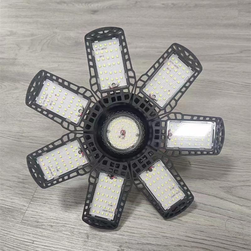 2023 King Kong Deformable LED Garage Light, 5+1 Folding High-Wattage Warehouse Bulb