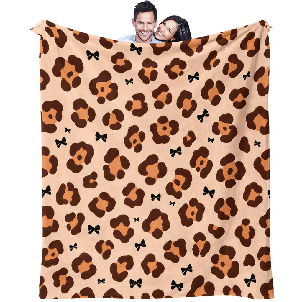 Trendy Leopard Print Blanket Flannel Blanket Throw Blanket Warm Blanket Gift Blanket Adult Sofa Decor
