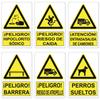 Spanish Warning Sign, Danger Metal Sign for Street, Yard, Bar, Workshop Decor, Yellow Waterproof Caution Signs, Outdoor Indoor