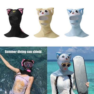 Swiming Caps Sun Protections Full Face Mask Diving Caps Diving Facekini Elastic Swim Caps Head Neck Cover for Water Sports