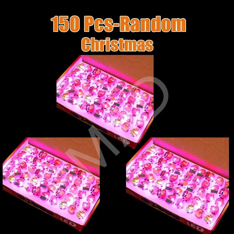 LED Luminous Christmas Ring Snowman Antlers Glow in Dark Finger Light for Xmas Party Children Adult Gift