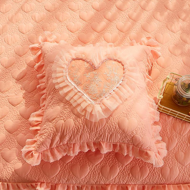 European Style Sweet Girl Heart Lace Edge Cushion Cover Ruffle Lace Princess Pillowcase Wedding Home Sofa Car Decorative Pillows