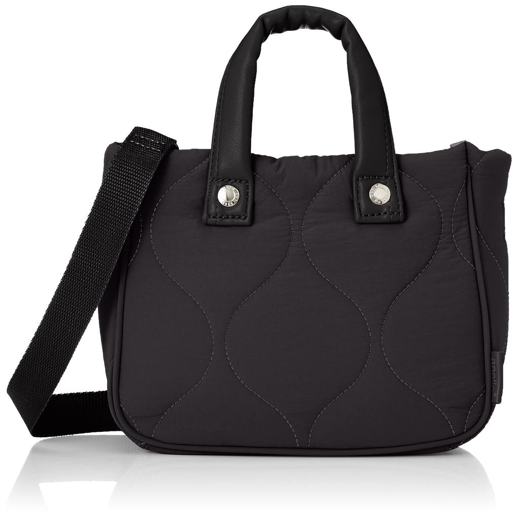 Anello FLUFFY ATT0721 Women's Quilted Mini Shoulder Bag, Small, Black