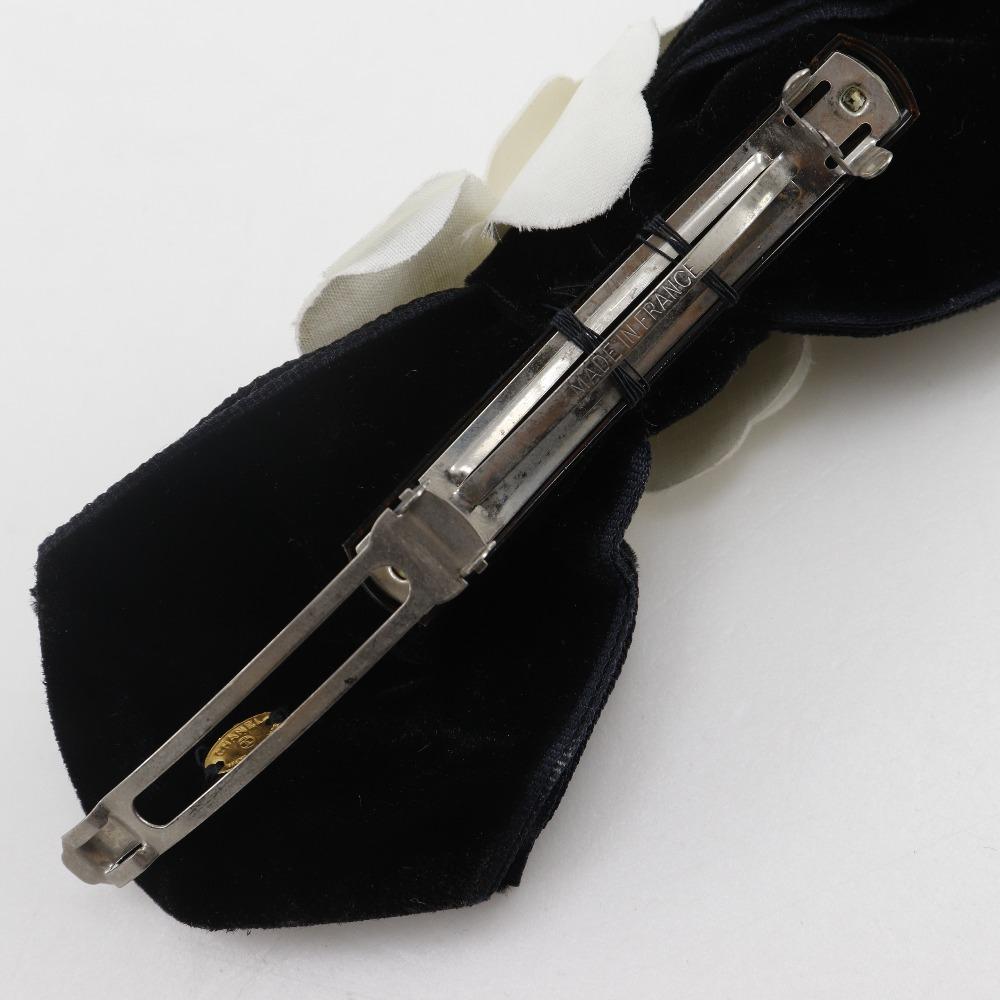 Chanel Camellia Ribbon Valletta black/White Velor Ribbon Women Used