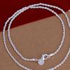 16/18/20/22/24 inch Women Silver Plated 2mm Twisted Necklace Chain No Pendant