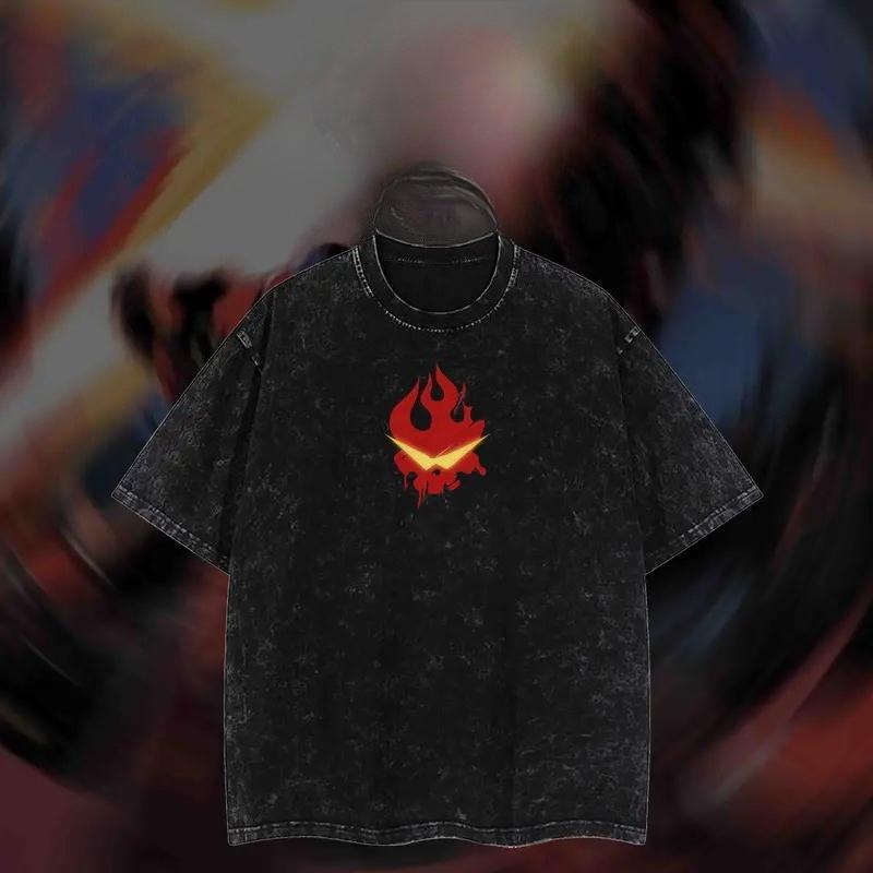 Anime Tengen Toppa Gurren Lagann Kamina Graphic T Shirt Men Women Washed Cotton Tshirts Vintage Casual Clothing Harajuku T-shirt