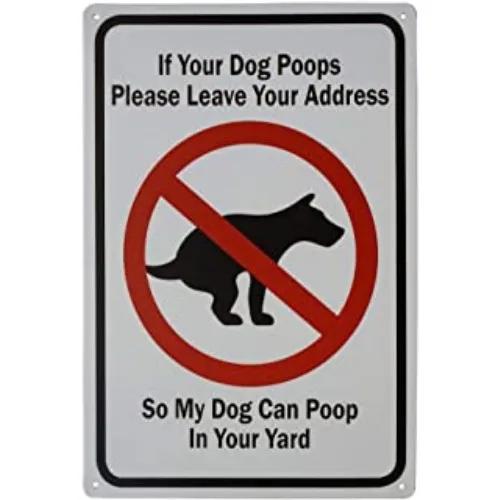 Please Be Respectful Sign  No Dog Pooping or Peeing  Durable Tin Yard Sign for Outdoor Use  Ideal for Home Decor Wall Decor P