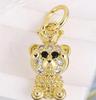 Women's Gold-Plated Bear Necklace with Zircon and Titanium Steel Clavicle Chain