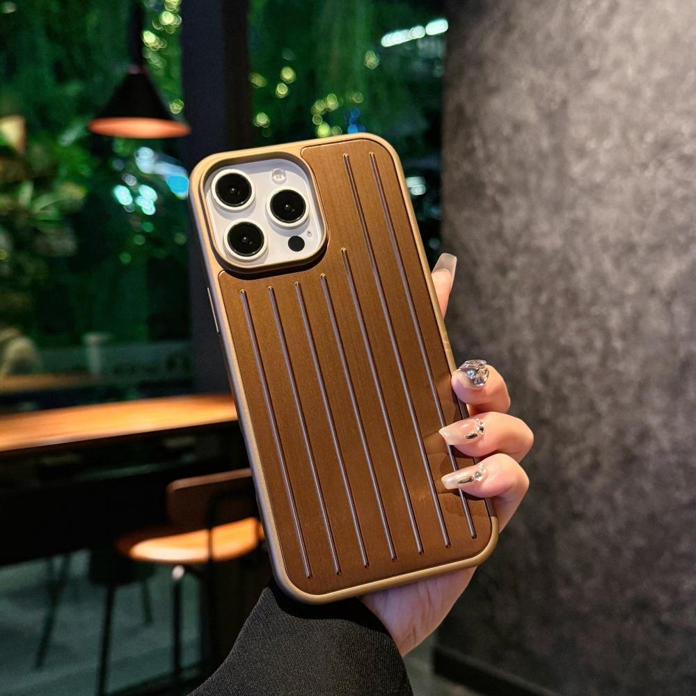 Minimalist Solid Color For IPhone 17 Pro Max 16 15 14 13 3D Corrugated Stripe Stylish Original For RIMOWA Business Luggage Cover Shockproof Back Cover