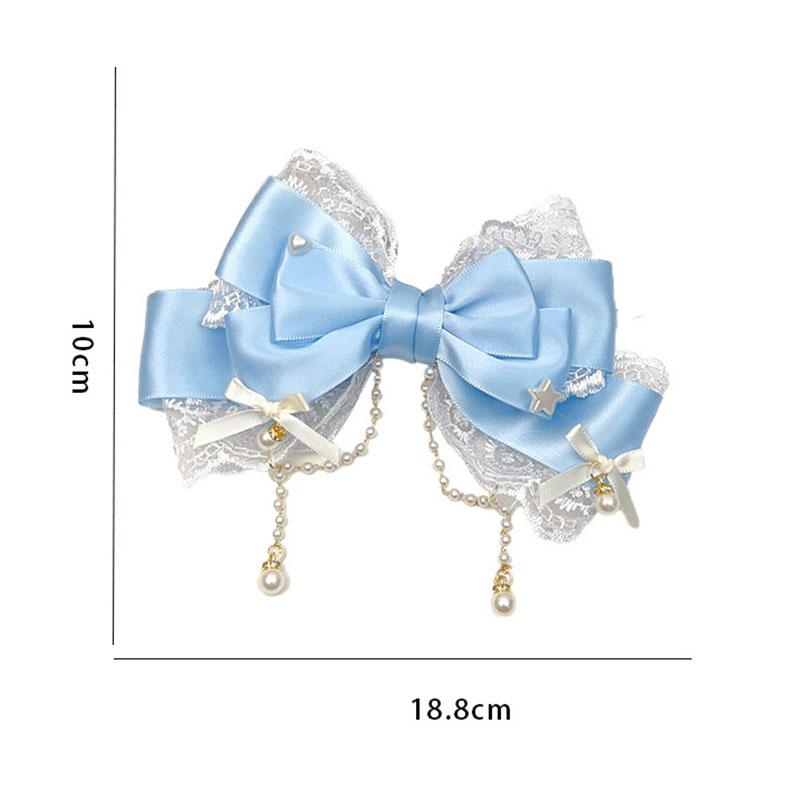 Cute Baby Bows Hair Clip For Kids Girls Solid Color Hairpins Barrettes Handmade Headwear Hair Accessories Princess Lolita Hair Clamp