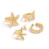 Ocean Style Women's Alloy Ring Set: High-End Fashion with Starfish & Shell Designs