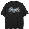 Sokak Giyimi Harfli Grafik Siyah Tişört Pamuk Unisex Üstler Tees Yaz Kısa Kollu Tişört(1)