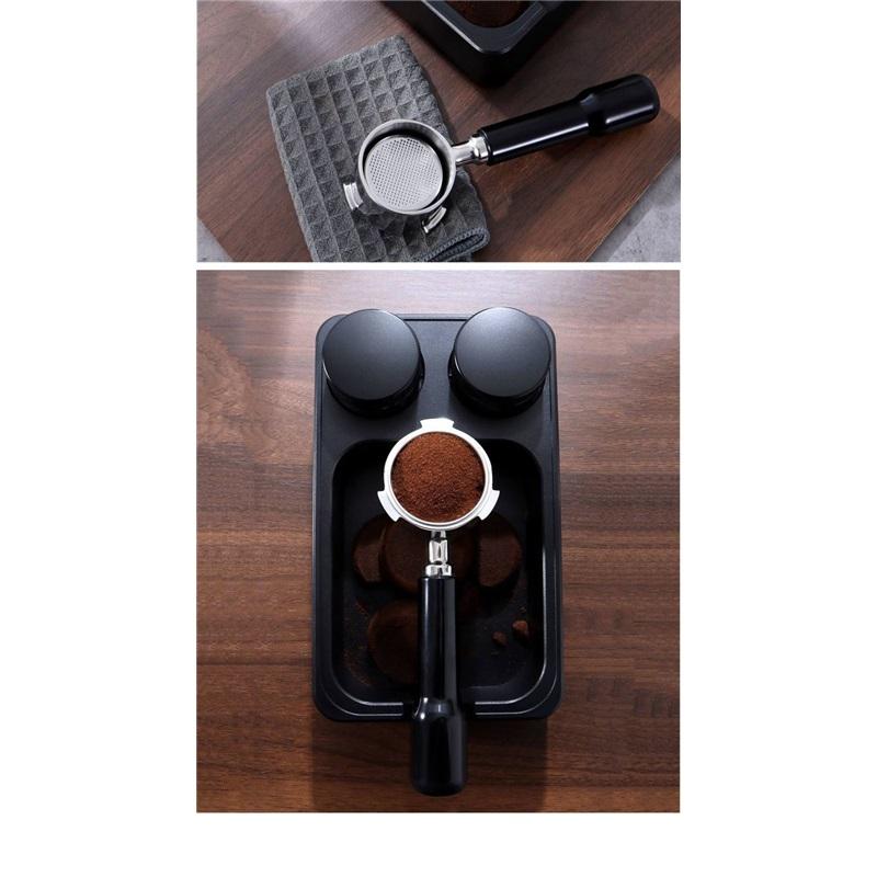 New multi-functional coffee powder slag box knocking bucket Italian ABS handle bracket powder pressing device cloth powder storage box