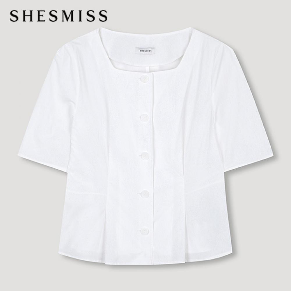 

She S miSS Square Neck Pleated blouSe Swwbln21060 Ow off-white/66