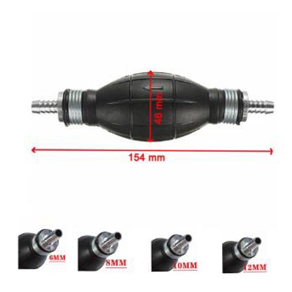 NEW 6/8/10/12mm Car Universal Fuel Pump Rubber Manual Transfer Liquid Gasoline Petrol Diesel Hand Primer Bulb Tube Aluminum