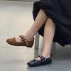 CHENGMEIZU autumn new retro tooling round head flat bottom rivet ballet Mary Jane shoes