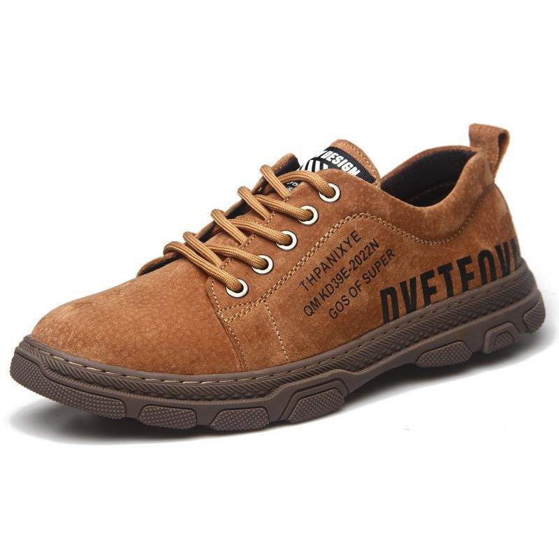 

Men s shoes autumn and winter Martin shoes men s Korean version of thick-soled low-top shoes soft-soled wear-resistant men s versatile tooling shoes 44 жёлтый