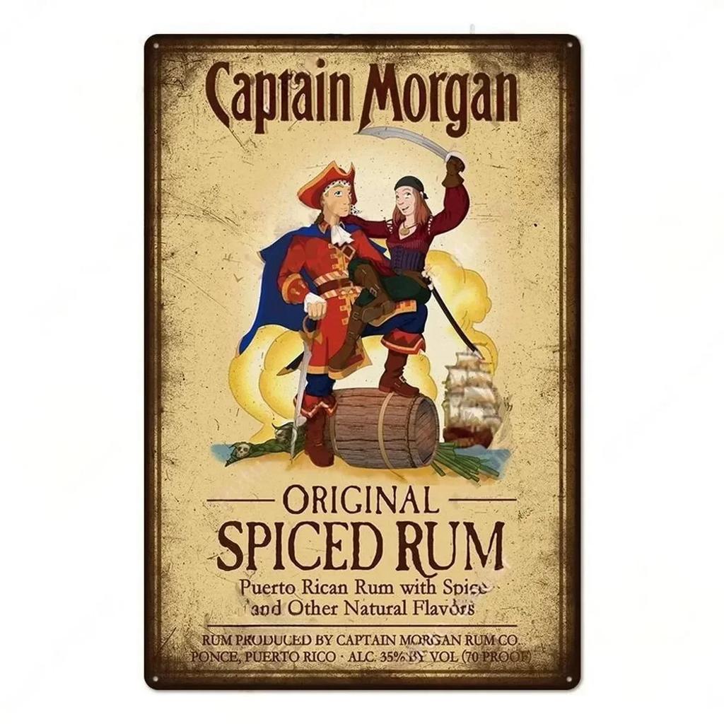 Vintage Metal Tin Sign  Captain Original Wall Decor Plaque Retro Art Poster for Man Cave Home Cafe Garden Club Bar  Iron Paintin