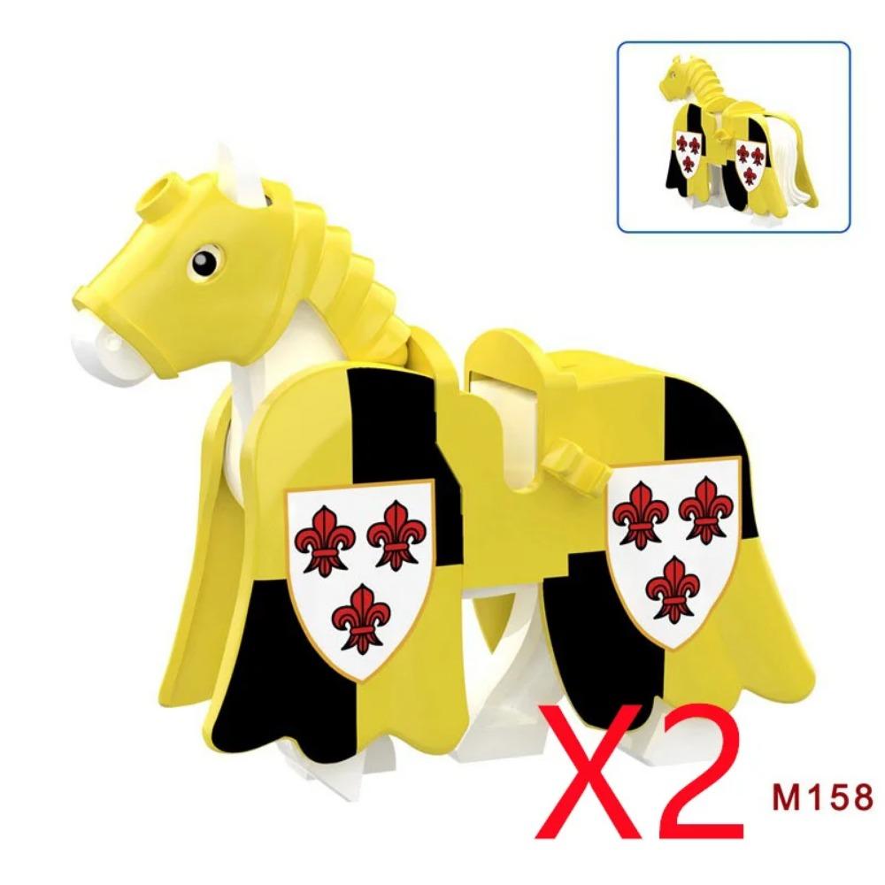 

3-8СМ Строительная игрушка Средневековая военная архитектура Строительные блоки Персонаж Рыцарь Боевой конь Щит Конь Веревка Седло Креативные аксессуары Подарок Игрушка