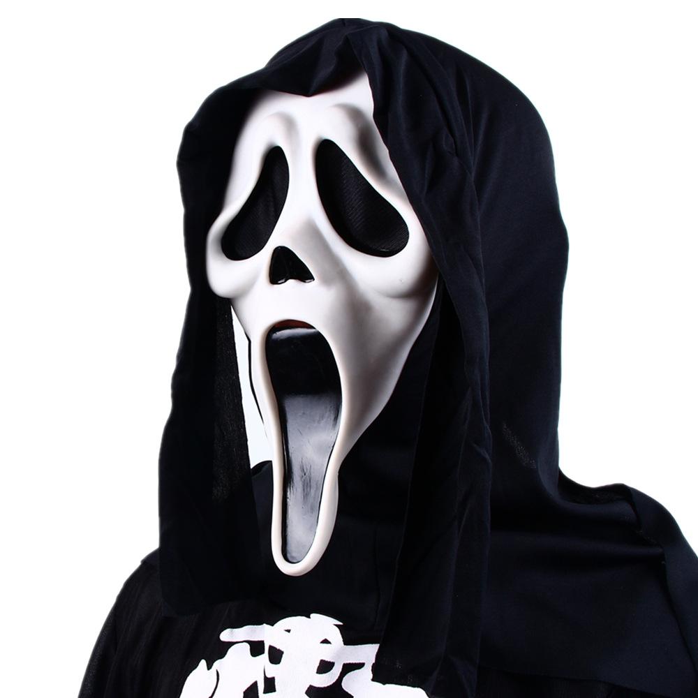 Masque de Faucheuse Squelette d'Horreur pour Halloween, Masque Fantôme Scream du Jeu de Mystère Meurtrier Dead by Daylight, Masque Fantôme Croc de Loup