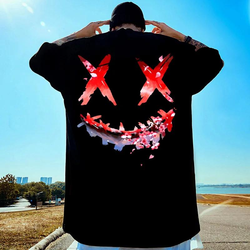 Hip Hop Oversize T Shirt Men Streetwear Harajuku Cartoon Print Tshirt Short Sleeve Cotton Loose HipHop T-Shirt Plus Size 5XL