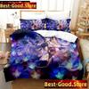 Anime Genshin Impact Keqing Girl Bedding Set Printed With Pillowcase Bed Duvet Cover Soft Single Double Queen Super King Size
