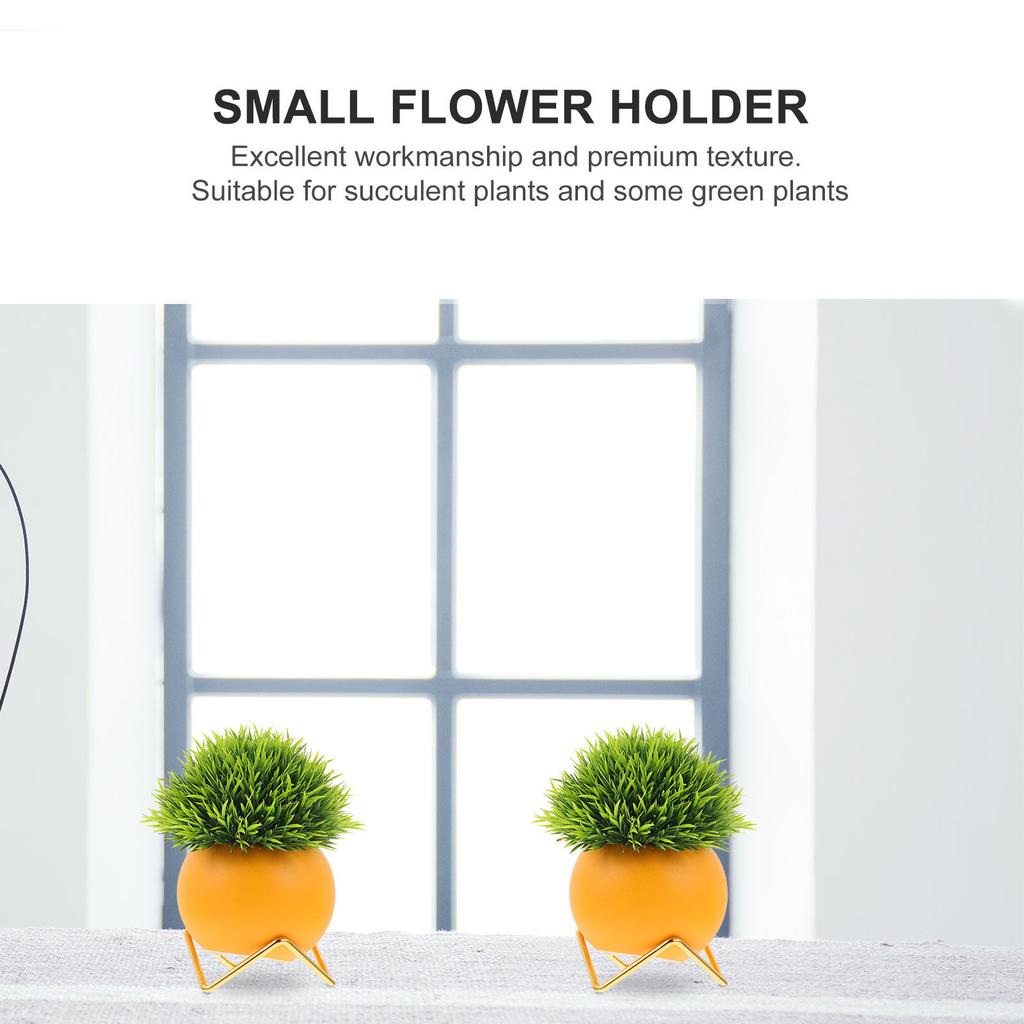 1Set Handcrafted Ceramic Spherical Vase Minimalist Succulent Planter Fresh Desk Adornment for Office Home Decor Small Plant Pot