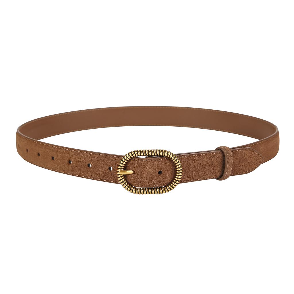 New Luxury Suede Leather Belt for Women Jeans Casual Dress Vintage Alloy Buckle Ladies Trendy Belts Fashion Waistband