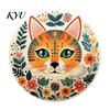 Functional Coasters for Home Decor 6 Pcs Cute Cat Coasters, Thick Heat-Resistant Wood Coaster Tabletop Protection, Anti-skid Tables Non Slip