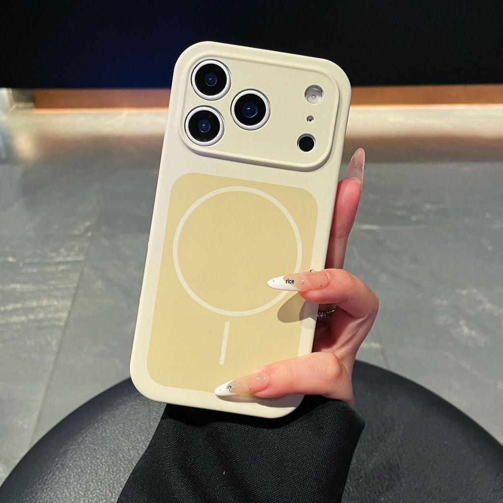 iPhone 17 Two-Color Liquid Silicone Case with Magnetic Ring for Apple 16Promax and 14 Protective Models