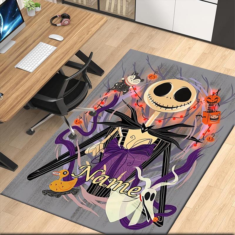 Custom Name The Nightmare Before Christmas Printed Carpet, for Office Chair Living Room Bedroom Kitchen Room Decor Gifts.