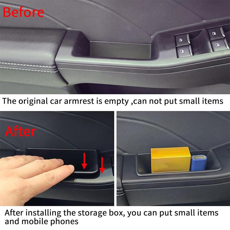 For Ford Escape/Kuga 2020-2026 ABS Car Door Side Storage Box Door Grab Handle Inserts Box Storage Organizer Tray Accessories