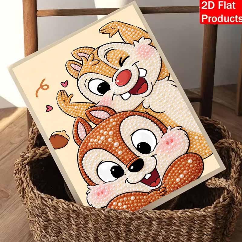 Disney 5D DIY Pearl Painting Kit, Chipmunk Friends Home Bedroom Wall Decor Crafts Handmade Gift