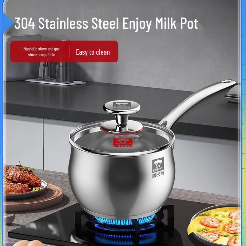 Kangbache 16cm 304 Stainless Steel Baby Food Soup Pot