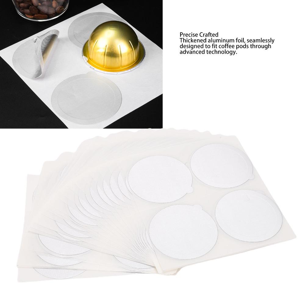 100 Pcs Set Compatible Coffee Pod Stickers 51mm/2.0in Aluminum Foil Seals For Coffee Capsules