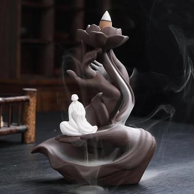 Bergamot Lotus Back Incense Burner Ornaments Antique Sandalwood Incense Holder Censer Ceramic Handicrafts Home Decor Ornaments