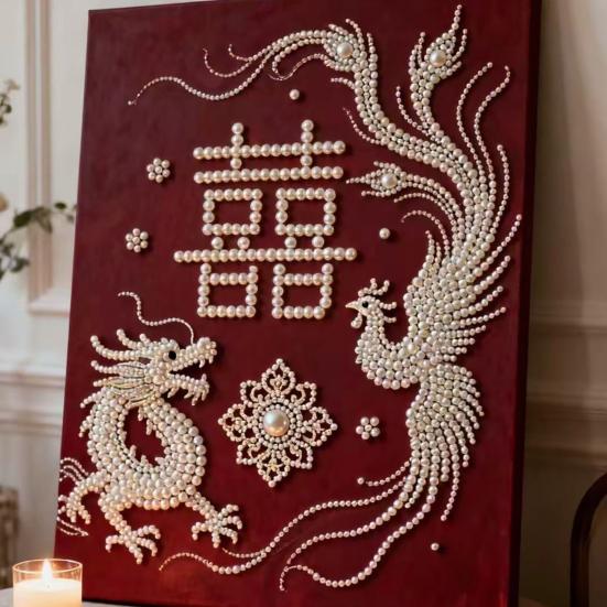 Kit de Pintura com Pérolas de Plástico para Adultos DIY Arte 3D com Pérolas Artesanato Pérolas de Plástico Tela Pré-Impressa Conjunto para Decoração de Casa Amantes de Artesanato