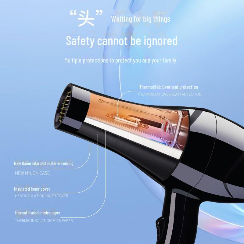 Vysoce výkonný fén Kangfu: Silný horký a studený vítr, konstantní teplota, šetrná péče o vlasy