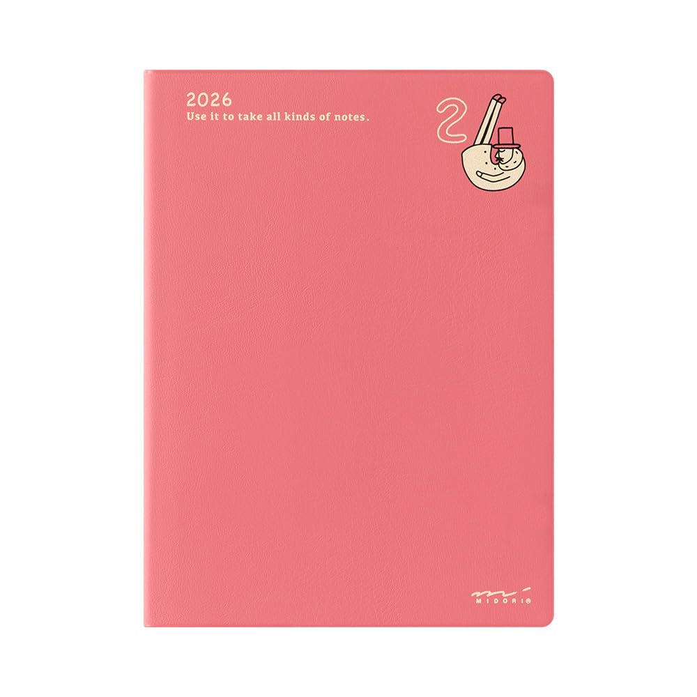 Midori Pocket Diary, 2026 A6 Monthly, Old Man Pattern, 22370006 (Starts January 2026)